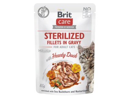 Brit Care Cat Sterilized Fillets in Gravy with Hearty Duck 85 g