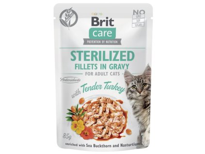 Brit Care Cat Sterilized Fillets in Gravy with Tender Turkey 85 g