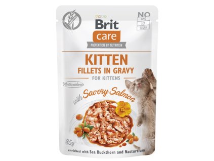 Brit Care Cat Kitten Fillets in Gravy with Savory Salmon 85 g