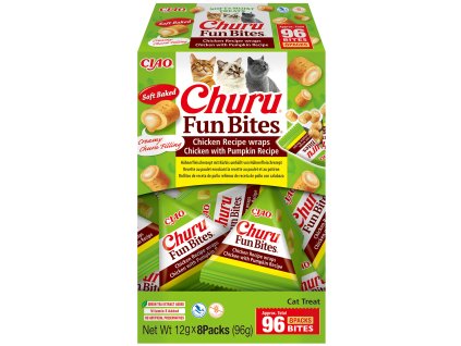 Churu Cat Fun Bites – kuřecí s náplní kuře s dýní 8x12g