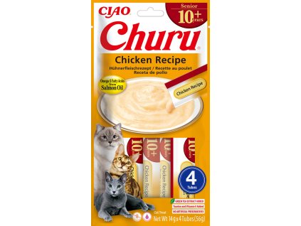 Churu Cat Senior masové pyré – kuře 4×14g