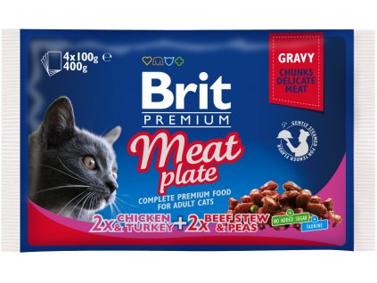 Kapsička Brit Cat Premium Pouches masová variace 4x100g
