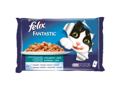 Felix Fantastic multipack s lososem a platýsem v želé (4ks) 4x100g