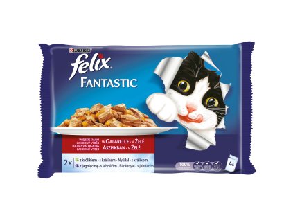 Kapsička Felix Fantastic multipack kralik+jehněčí v želé 4x100g