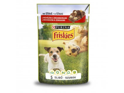 Kapsička FRISKIES pes Adult hovězí a brambor ve štávě 100g