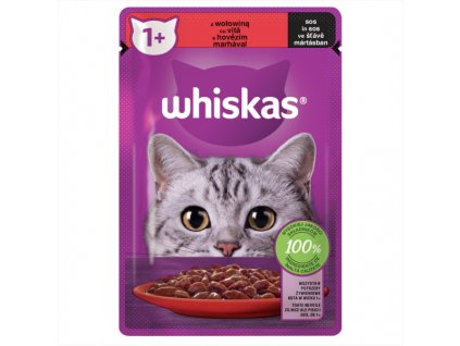 WHISKAS kapsička  s hovězím masem ve šťávě 85g