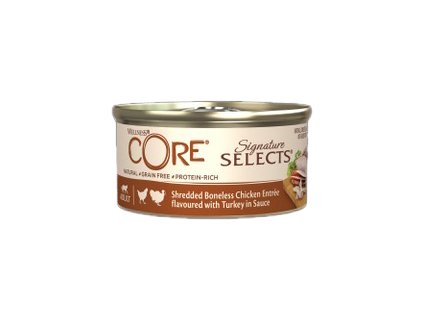 Wellness CORE Signature Selects Shredded Boneless Chicken Entrée flavoured with Turkey in Sauce 79g