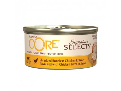 Wellness CORE Signature Selects Shredded Boneless Chicken Entrée flavoured with Chicken Liver in Sauce 79g