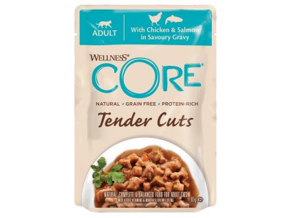 Wellness CORE Tender Cuts with Chicken & Salmon in Savoury Gravy 85G