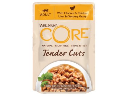 Wellness CORE Tender Cuts with Chicken & Chicken Liver in Savoury Gravy 85G