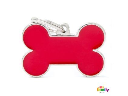 Známka Basic Hand made - kost červená