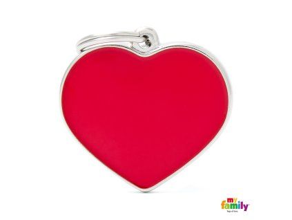 Známka Basic Handmade - srdce velke cervene