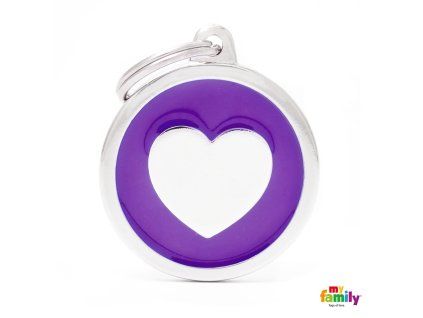 Známka Classic - kroužek srdce purpurovy