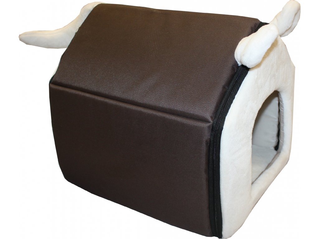 Bouda Huhubamboo hneda bezova 45x45x40cm