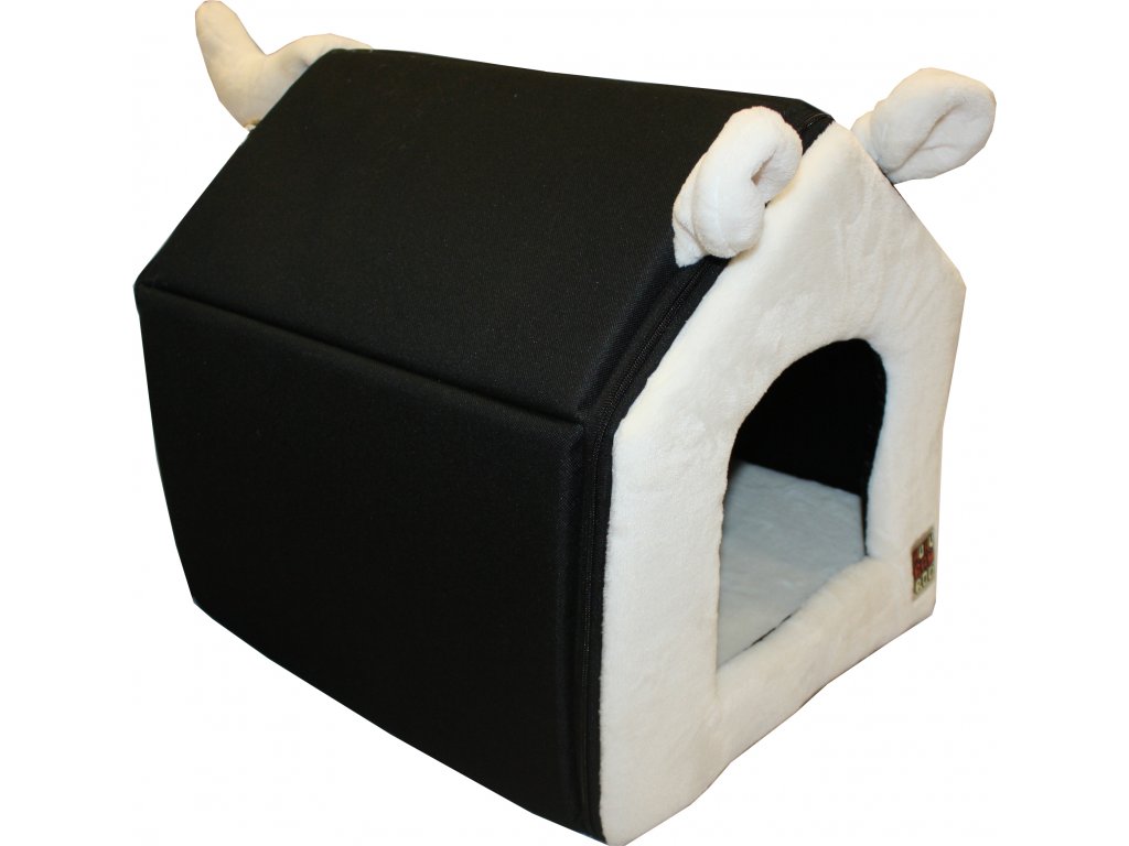 Bouda Huhubamboo cerna oranz. 40x40x35cm