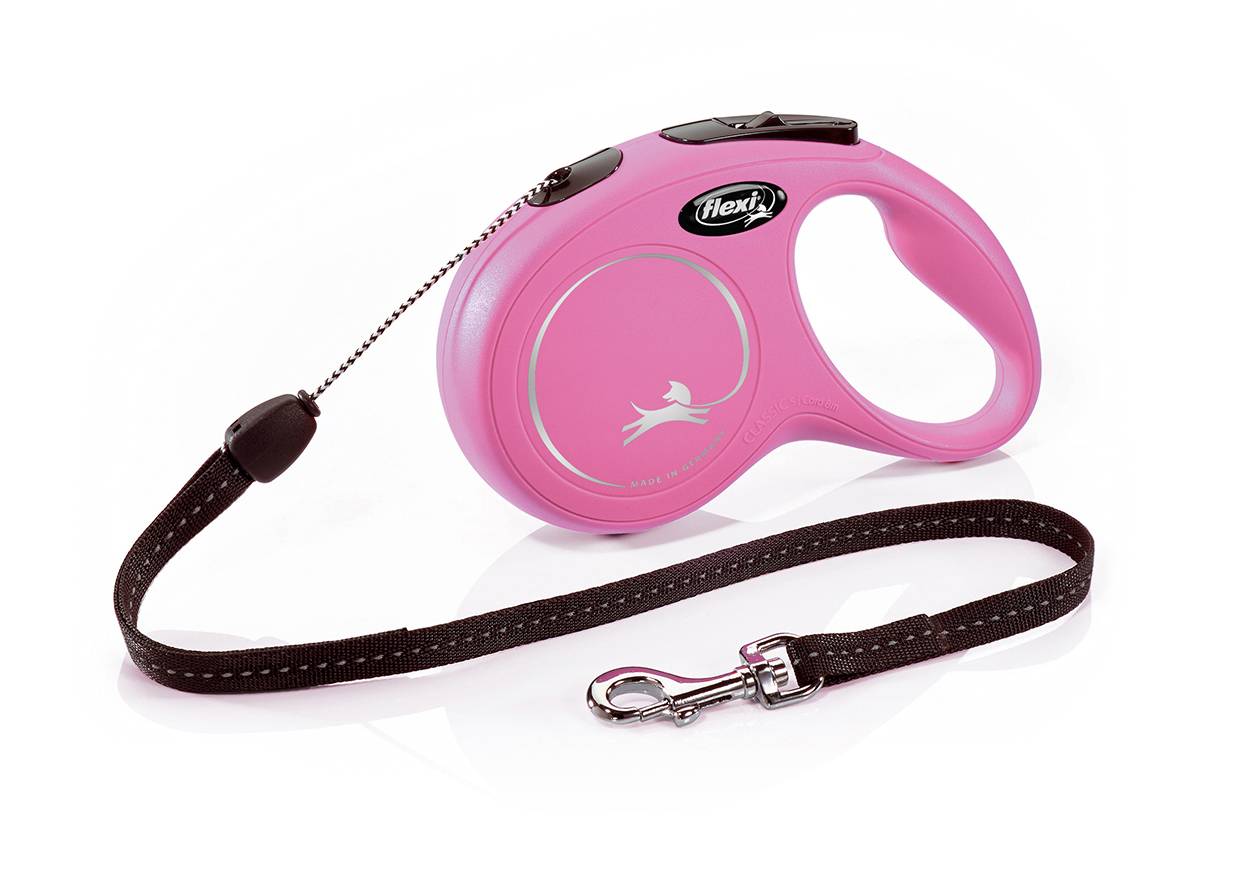 Flexi New Classic S snura 8m/12kg ruzova