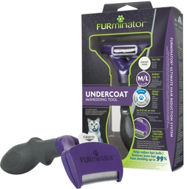 FURminator vyčesávací hrablo pro krátkosrsté kočky středních a velkých plemen