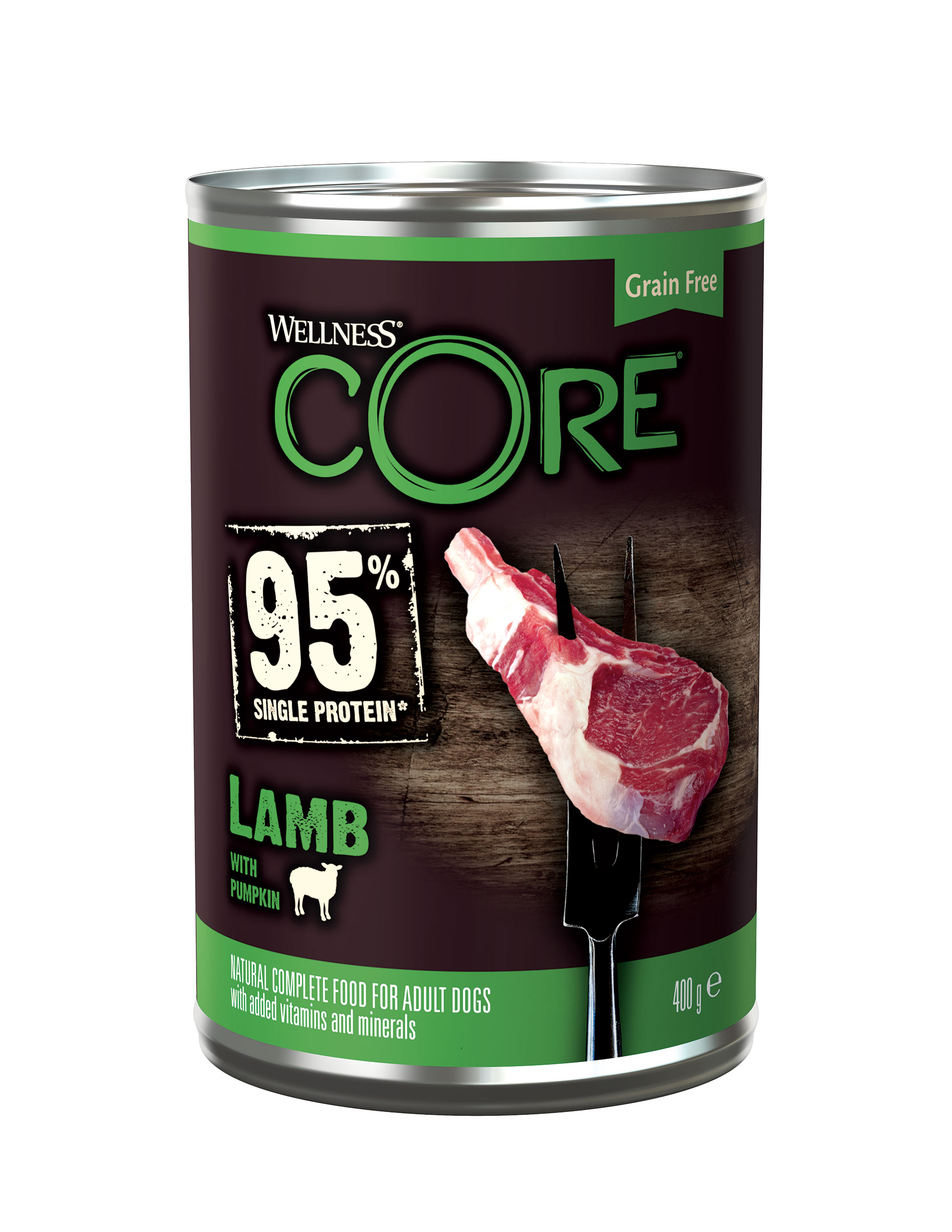 Wellness Core Wellness Dog konzerva 95 % jehněčí s dýní 400 g