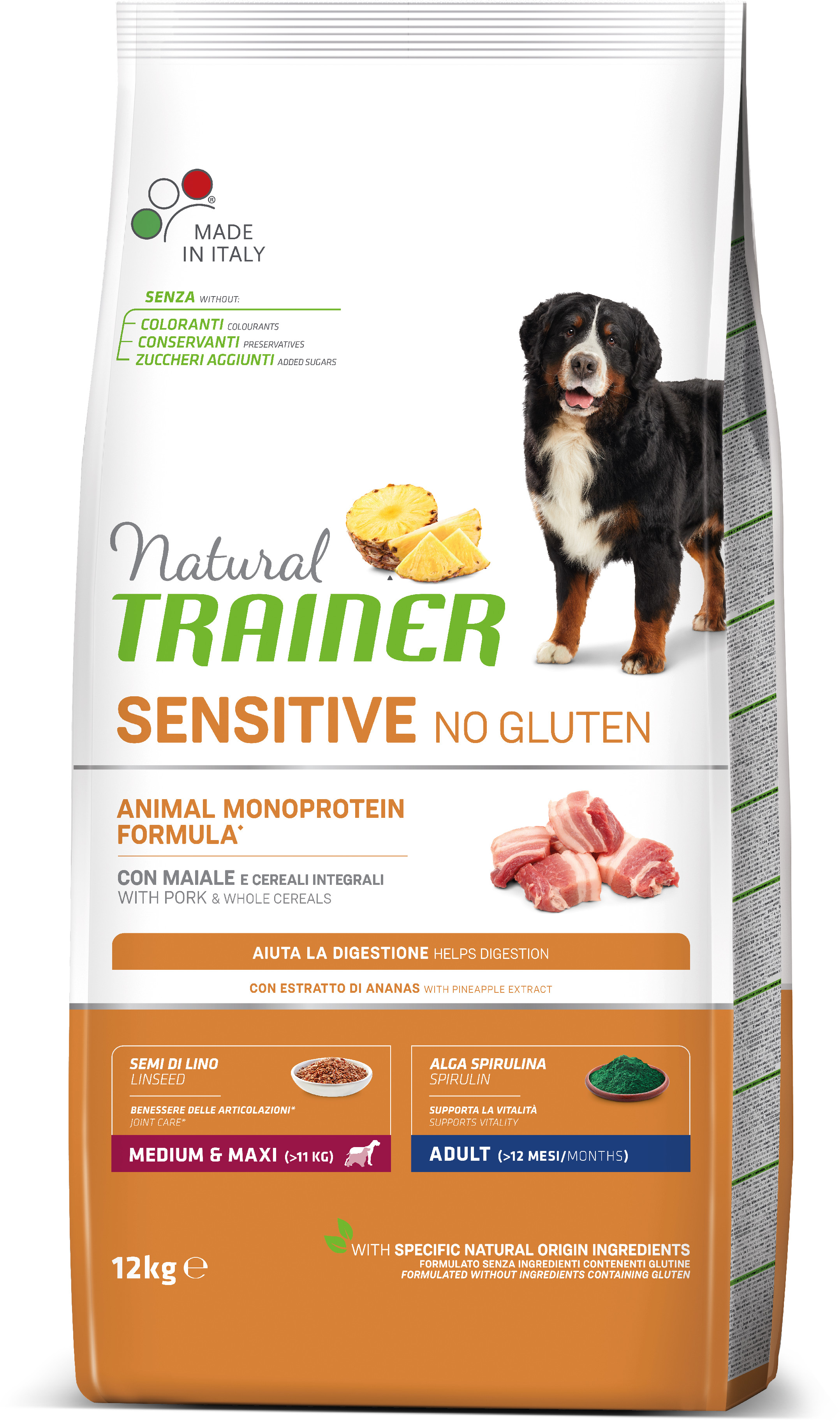 Natural Trainer Sensitive No gluten Adult M/M vepřové 12kg