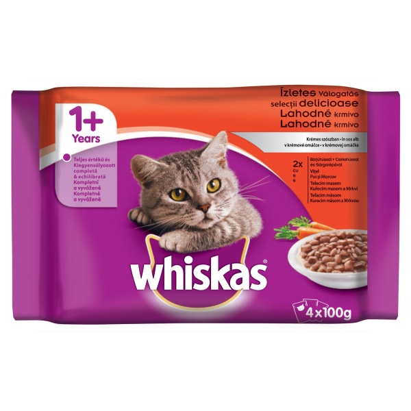 Kapsička WHISKAS klasický výběr v želé 4x85g
