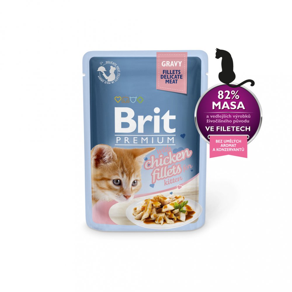 Kapsička Brit Premium Cat Delicate Fillets in Gravy with Chicken for Kitten 85g