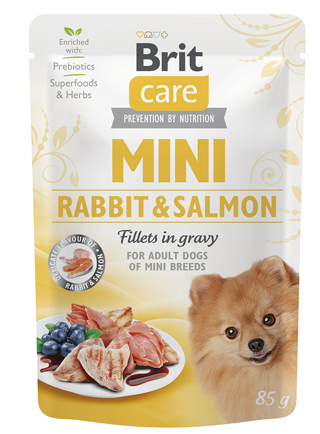 Kapsička Brit Care Mini Rabbit&Salmon fillets in gravy 85 g