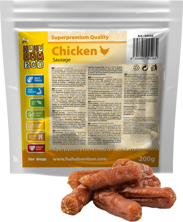 Huhubamboo kuřecí párečky 200g