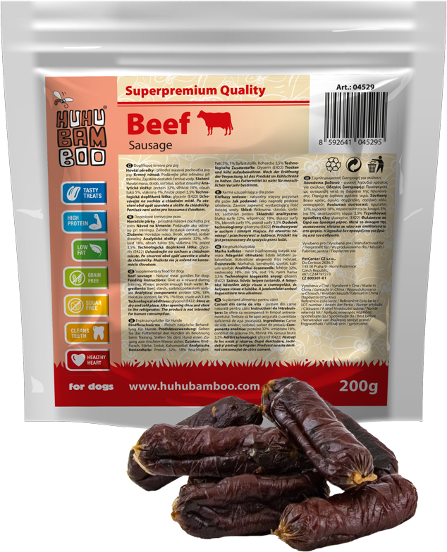 Huhubamboo hovězí párečky 200g