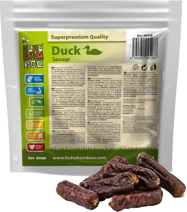 Huhubamboo kachní párečky 200g