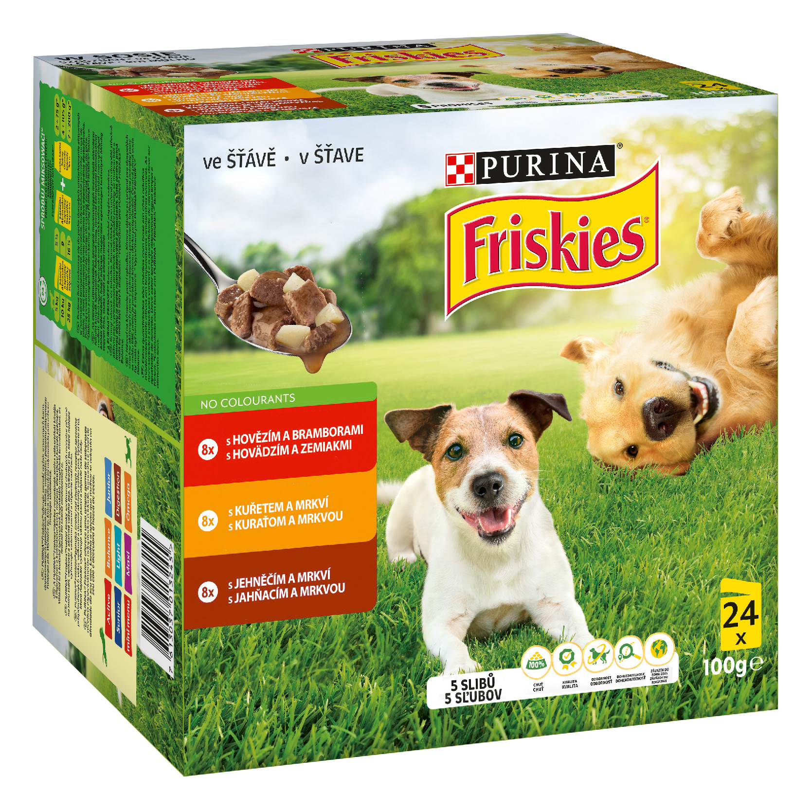 Kapsička FRISKIES ADULT Dog multipack hovězí, kuře, jehněčí ve šťávě 24x100 g