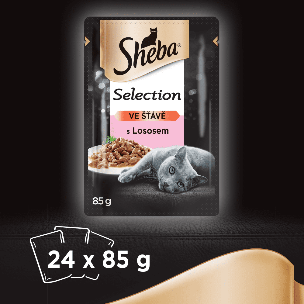 kapsičky Sheba Selection s lososem ve šťávě 24x85g