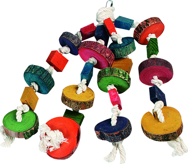 Flamingo VĚŠÁK NA HRAČKY PRO PAPOUŠKY S KORÁLKY 4 LANA