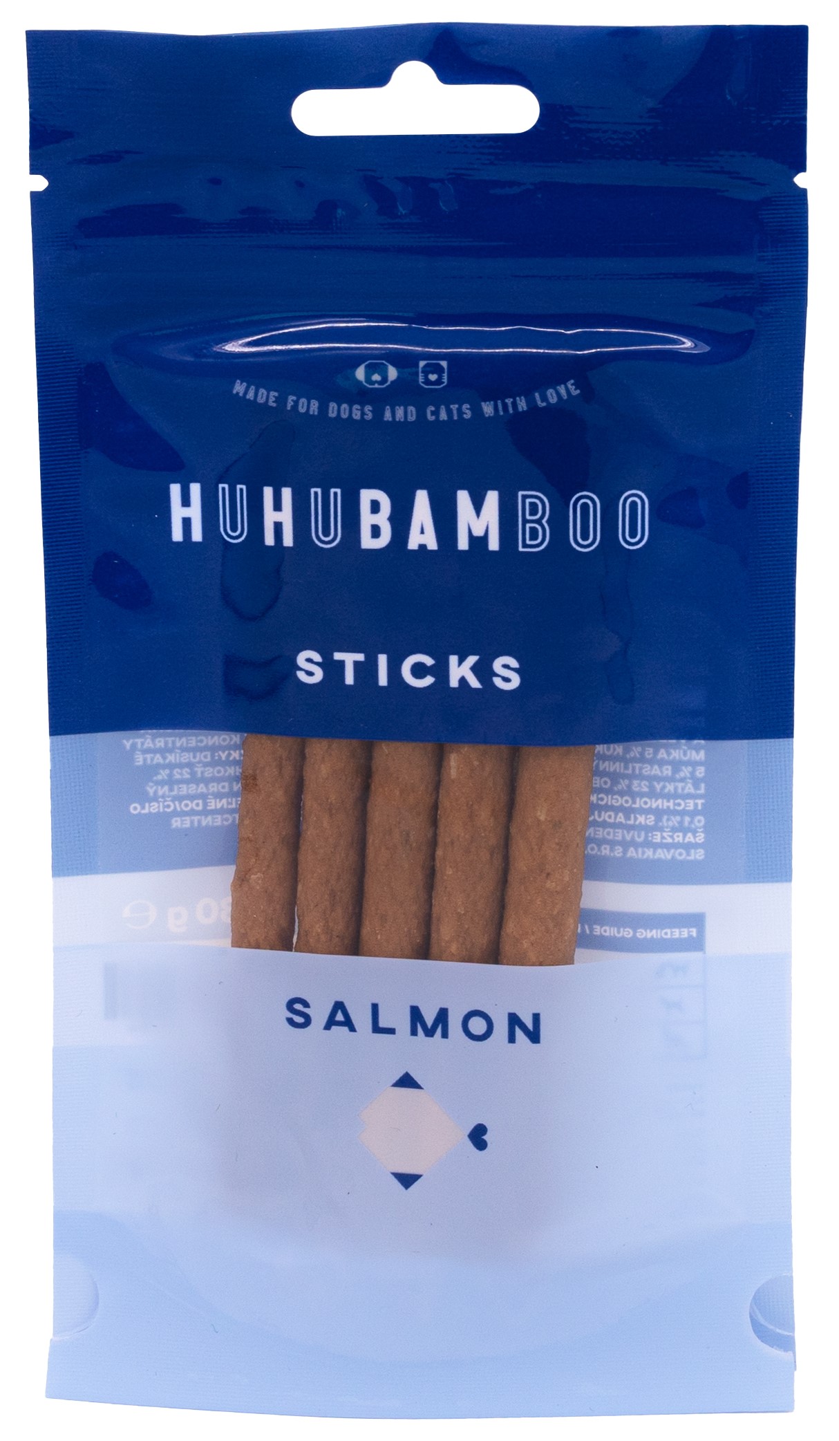 Huhubamboo lososové sticks 30g
