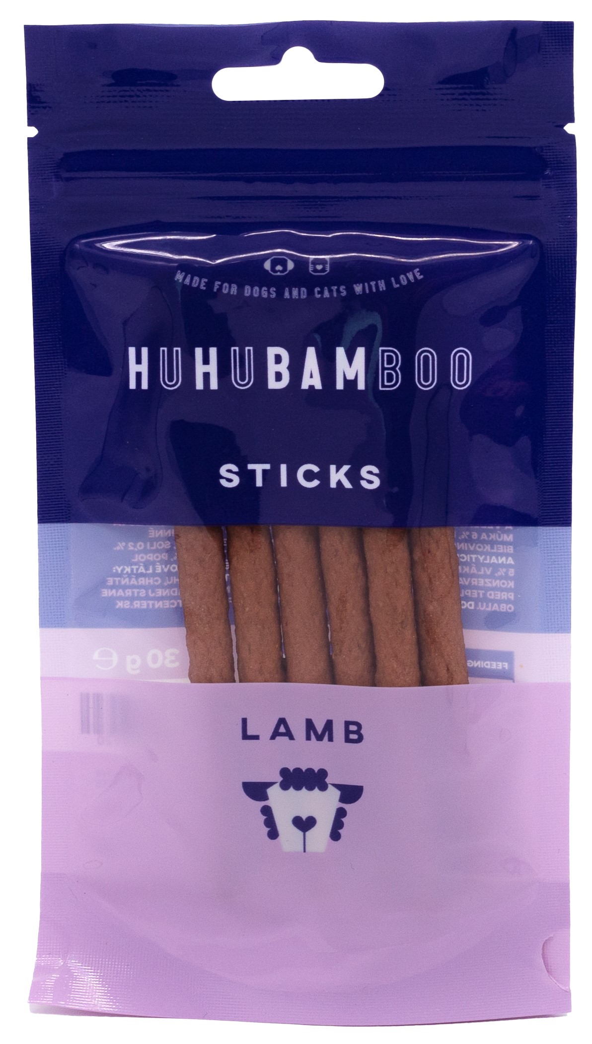 Huhubamboo jehněčí sticks 30g