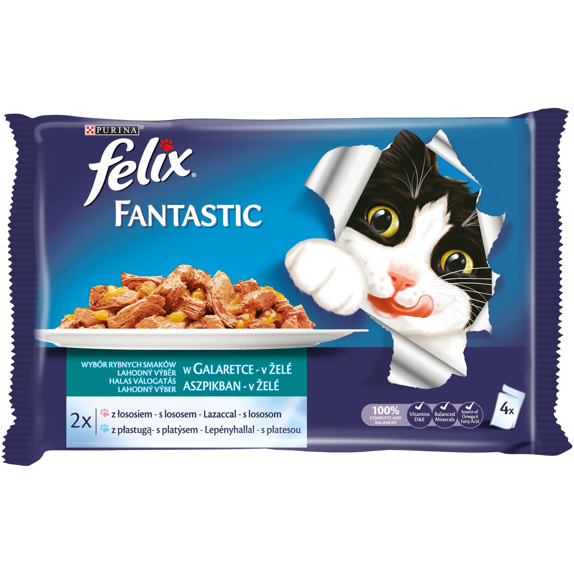 Felix Fantastic multipack s lososem a platýsem v želé (4ks) 4x100g