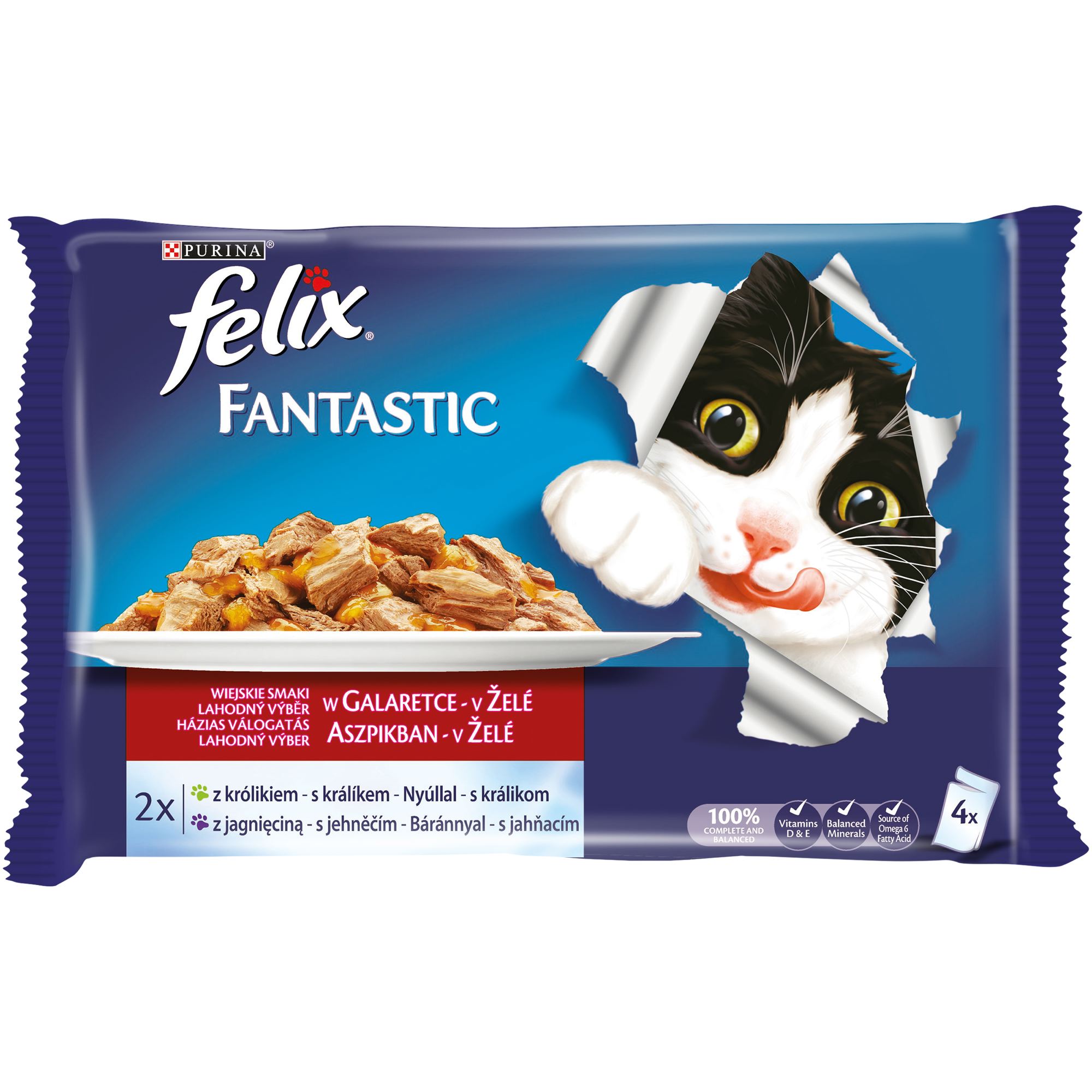 Kapsička Felix Fantastic multipack kralik+jehněčí v želé 4x100g