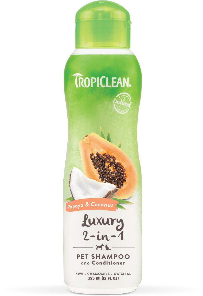 TROPICLEAN šampón papaja a kokos 355ml