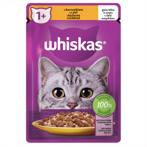 WHISKAS kapsička s kuřecím masem v želé 100g