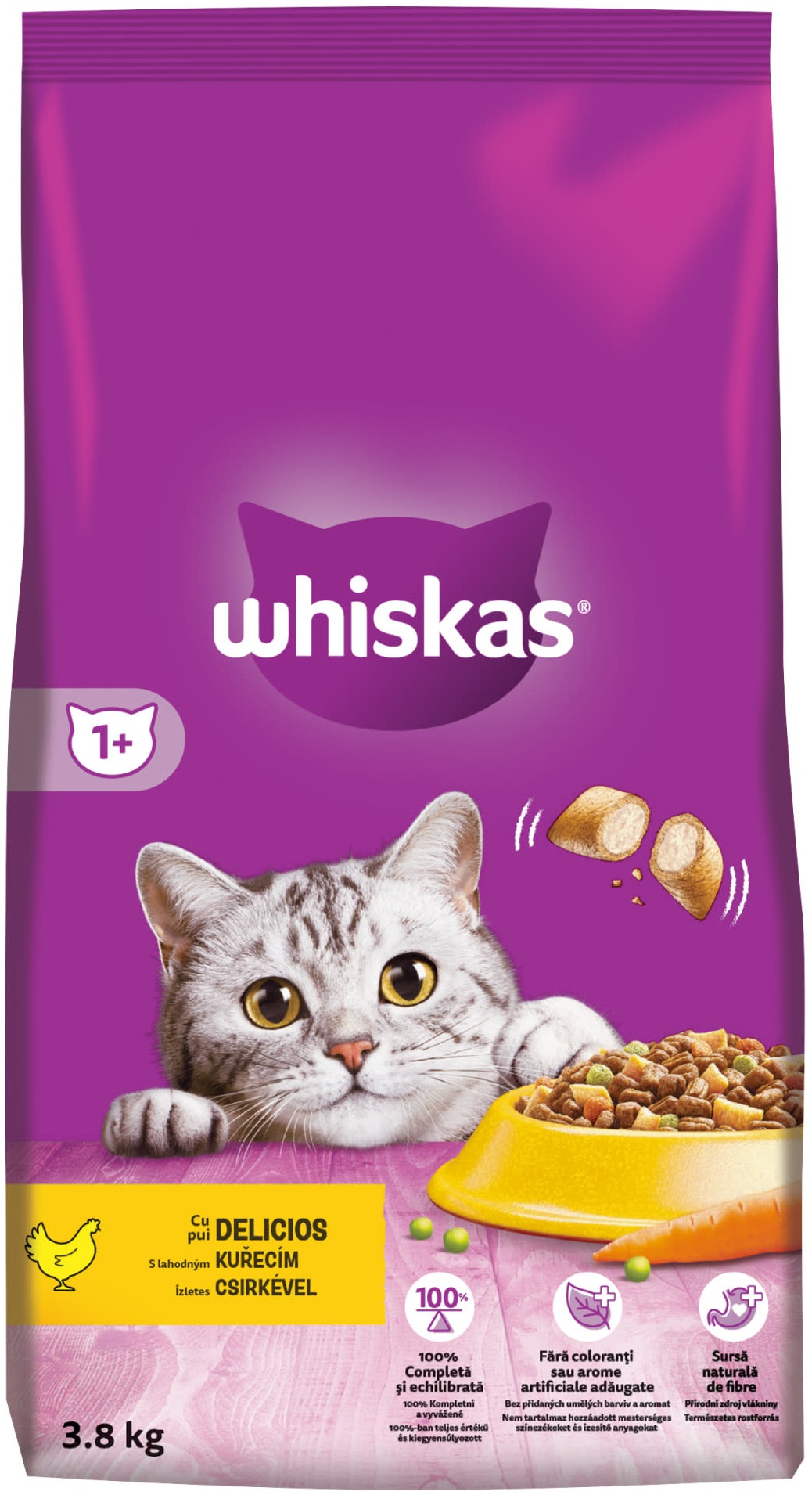WHISKAS granule s kuřecím masem 3,8kg