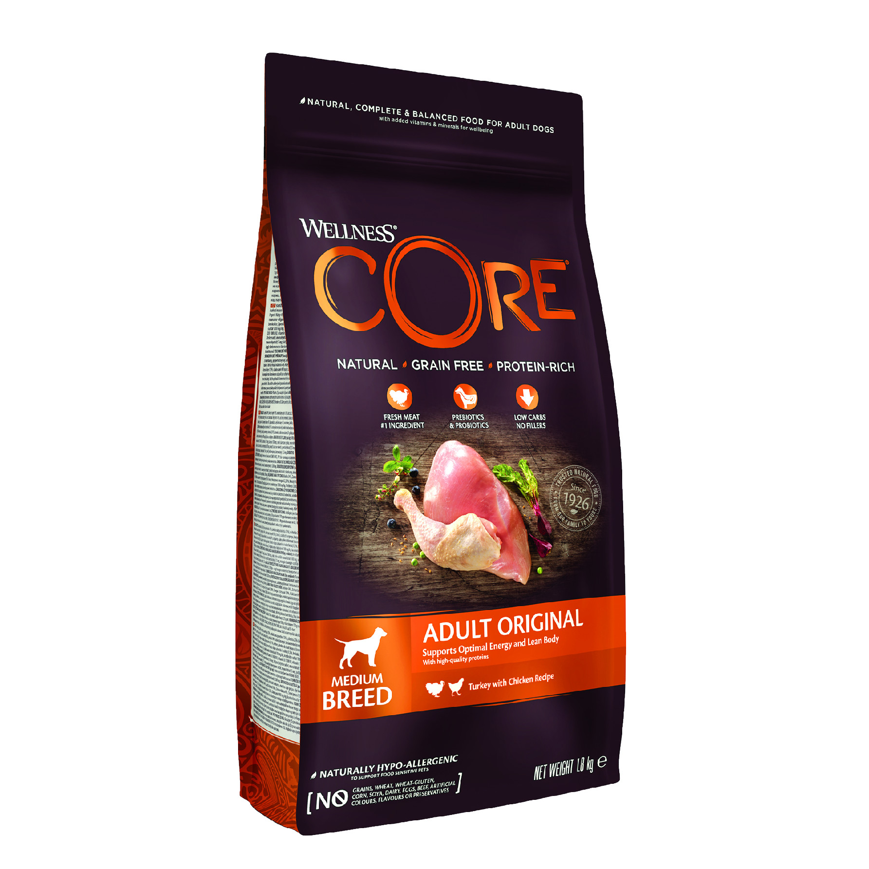 Wellness CORE Original Turkey with Chicken Recipe 1,8 kg