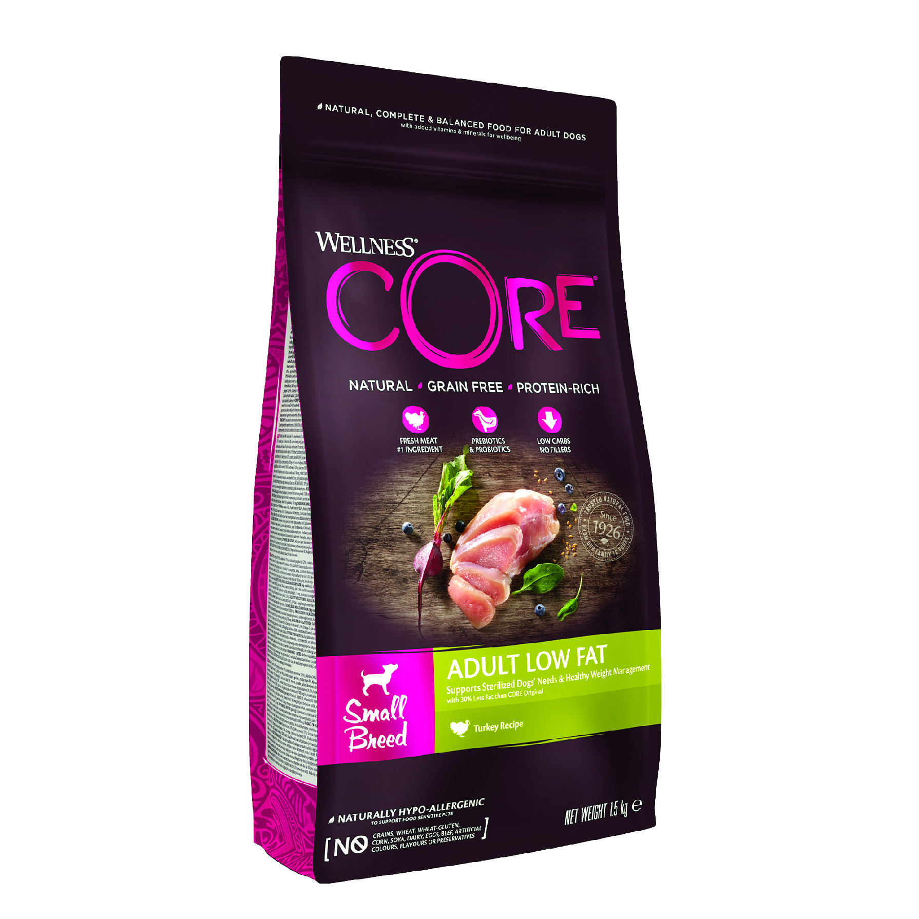 Wellness CORE Small Breed Healthy Weight Turkey Recipe 1,5kg