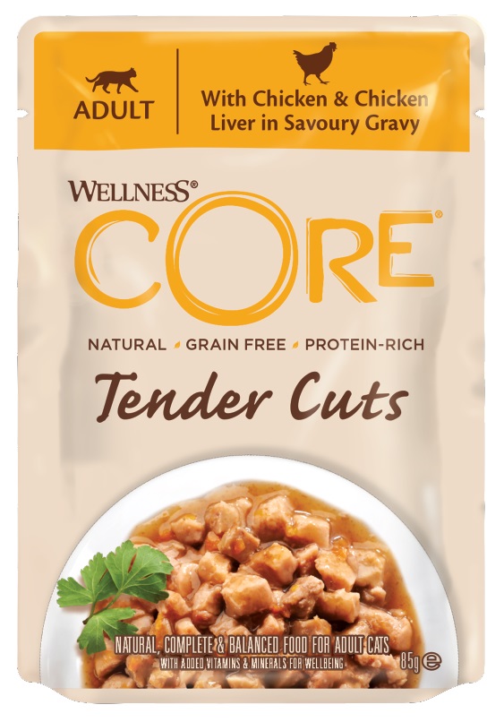 Wellness CORE Tender Cuts with Chicken & Chicken Liver in Savoury Gravy 85 g