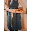 lněná zástěra GAIA denim modrá