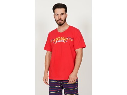 Pánské pyžamo kapri Indigo (Barva červená, Velikost M)