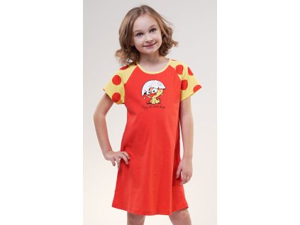 Dětská noční košile s krátkým rukávem Kuře (Barva červená, Velikost 11 - 12)