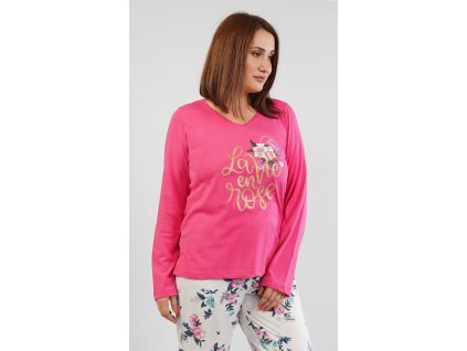 Dámské pyžamo dlouhé Rose (Barva azurová, Velikost 4XL)