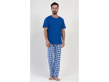 Pánské pyžamo dlouhé Karel (Barva modrá, Velikost XXL)