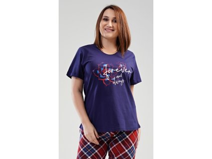 Dámské pyžamo kapri Forever (Barva tmavě modrá, Velikost 4XL)