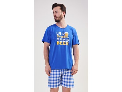 Pánské pyžamo šortky Petr (Barva modrá, Velikost 2XL)