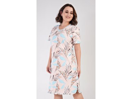 Dámská noční košile s krátkým rukávem Edita (Barva mentolová, Velikost 1XL)